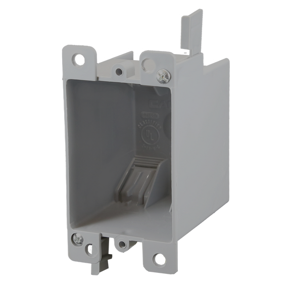 CANTEX  1-Gang 14 cu. in. EZ BOX Old Work Residential Electrical Switch and Outlet Box with EZ Mount Clamps and Wire Clamps Gray (1-Gang 14 cu. in.)