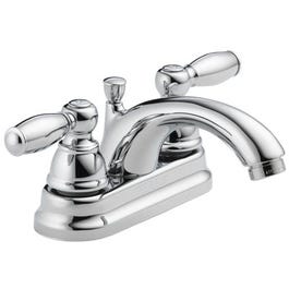 Bathroom Faucet, Teapot Spout, Chrome Finish, 2-Lever Handles