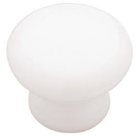 1.25-In. White Ceramic Round Cabinet Knob