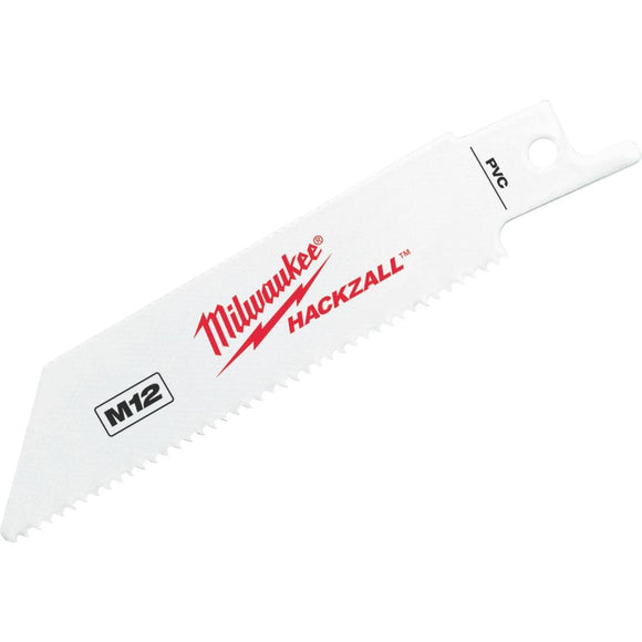 Milwaukee Hackzall 4 In. 12 TPI PVC Mini Reciprocating Saw Blade (5-Pack)