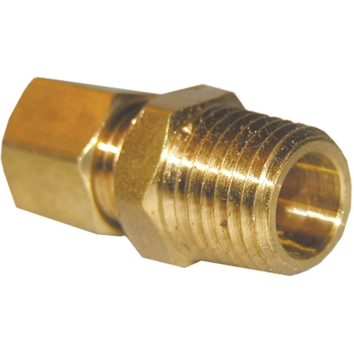 Lasco 3/8 In. C x 1/2 In. MPT 90 Deg. Compression Brass Elbow (1/4