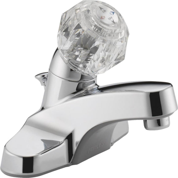 Peerless Core Chrome 1-Handle Knob 4 In. Centerset Bathroom Faucet with Pop-Up