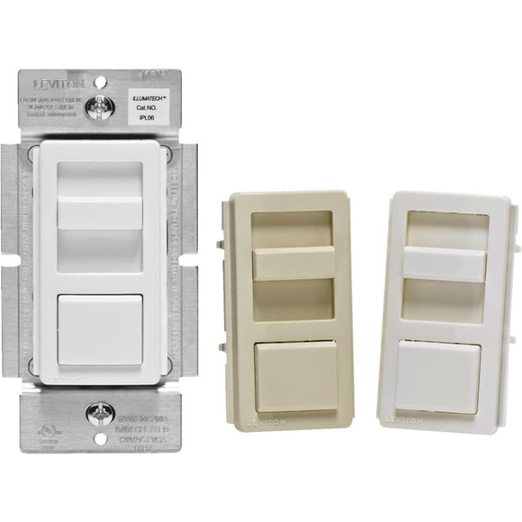 Leviton Decora CFL/LED White/Ivory/Light Almond Color Change Kit Slide Dimmer Switch