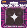 Magic Sliders 1-1/2 In. Round Brown Self-Adhesive Ultra Heavy-Duty Furniture Pad (8-Pack)