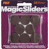 Magic Sliders 1 In. Round Brown Ultra Heavy Duty Self-Stick Pad (16 Pack)