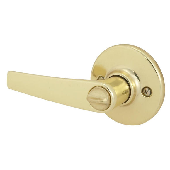 Kwikset Polished Brass Delta Privacy Door Lever