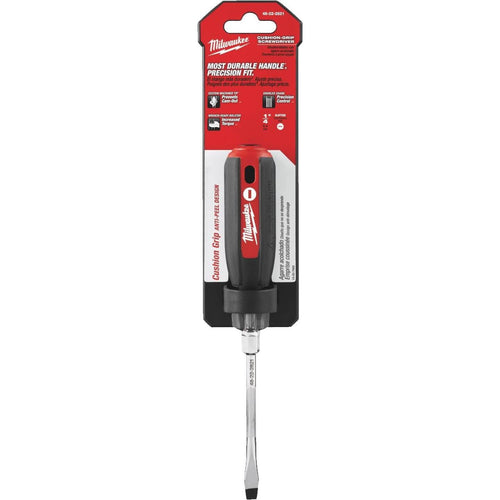 Milwaukee 1/4 In. x 4 In. Slotted Screwdriver with Cushion Grip Handle