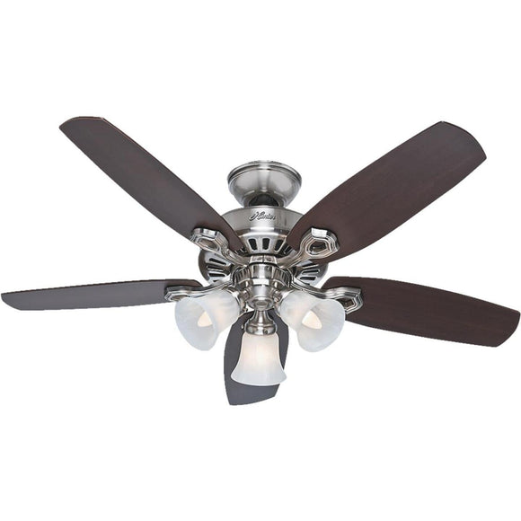 Hunter Builder Small Room 42 In. Brushed Nickel Ceiling Fan with Light Kit