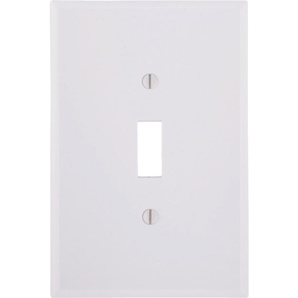 Leviton 1-Gang Plastic Oversized Toggle Switch Wall Plate, White