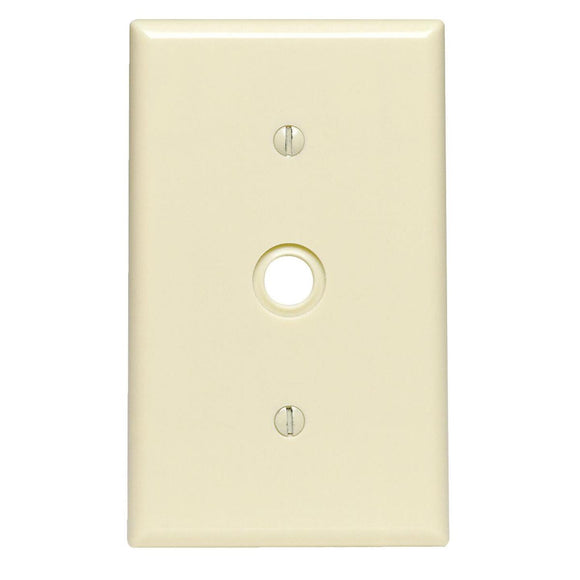 Leviton 1-Gang Thermoset Plastic Ivory Telephone/Cable Wall Plate with 0.406 In. to 0.625 In. Hole