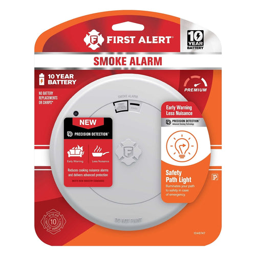 First Alert SM210L Sealed 10-Year Battery Smoke Alarm (1.19 in H x 5.25 in L x 5.25 in W)