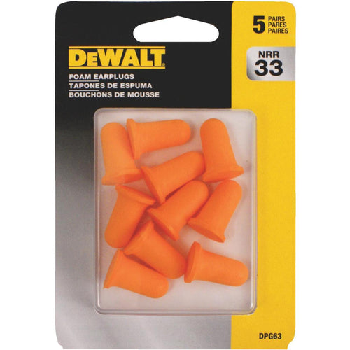 DeWalt Foam NRR 29dB Earplugs (5-Pair)
