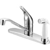 Home Impressions Single Handle Lever Kitchen Faucet with Deck Spray, Chrome