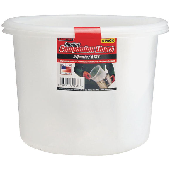 Leaktite 5 Qt. Polyethylene Bucket Companion Liner (5 Pack)