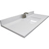 Modular Vanity Tops 49 In. W x 22 In. D Solid White Cultured Marble Vanity Top with Rectangular Wave Bowl