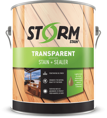 Storm System Stain’s Transparent Stain + Sealer 1 Gallon, Teak