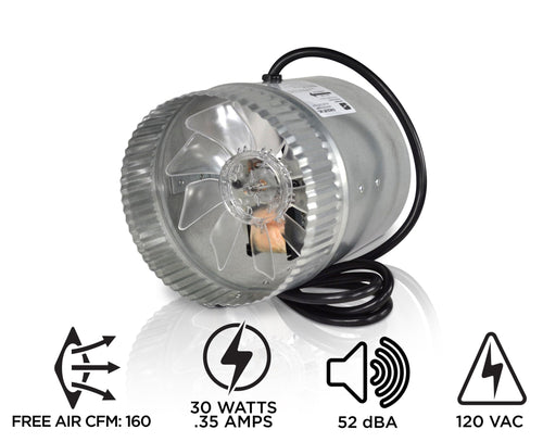 Suncourt Inductor® 6 Corded Axial In-Line Booster Duct Fan