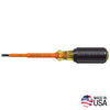 Klein Tools Insulated Screwdriver, 3/16-Inch Cabinet, 4-Inch