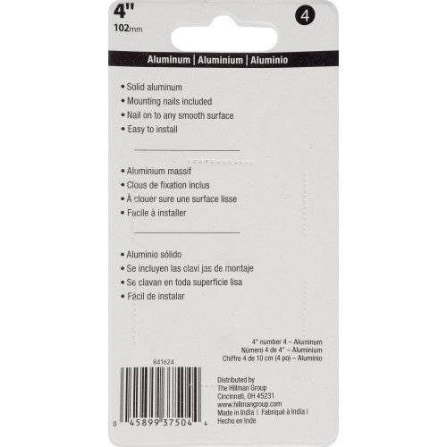 Hillman Nail-On House Number 4 Aluminum