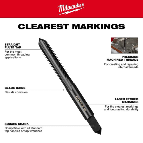 MILWAUKEE® Straight Flute Plug Tap & Drill Bit