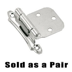 Amerock Self Closing Face Mount Variable Overlay Hinge (Pair) in Polished Chrome