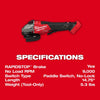Milwaukee M18 FUEL™ 4-1/2-6 Braking Grinder, Paddle Switch