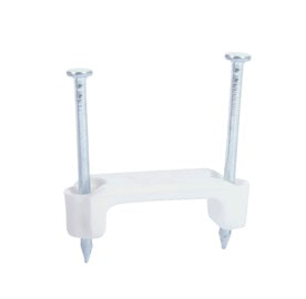 Gardner Bender 3/4 in (19 mm), Plastic Polyethylene NM Cable Staple, Zinc Plated Nail, White
