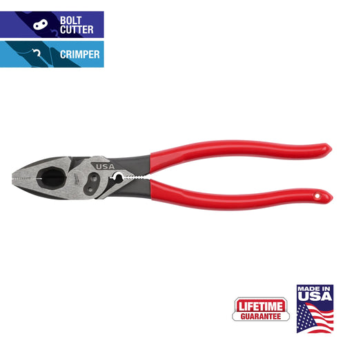 Milwaukee 9 Lineman's Dipped Grip Pliers w/ Crimper & Bolt Cutter (USA)