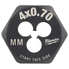 Milwaukee M4-0.70 mm 1-Inch Hex Threading Die