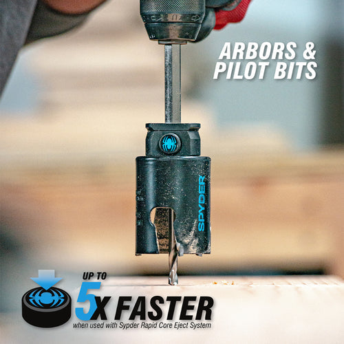 Spyder Hex8 3/8 Quick Change Hole Saw Arbor Rapid Core Eject®