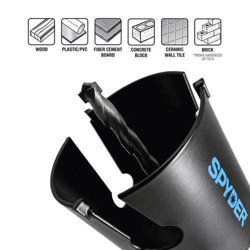 Spyder 600022CF 2 Tungsten Carbide Tipped (TCT) Non-Arbored Hole Saw Rapid Core Eject®