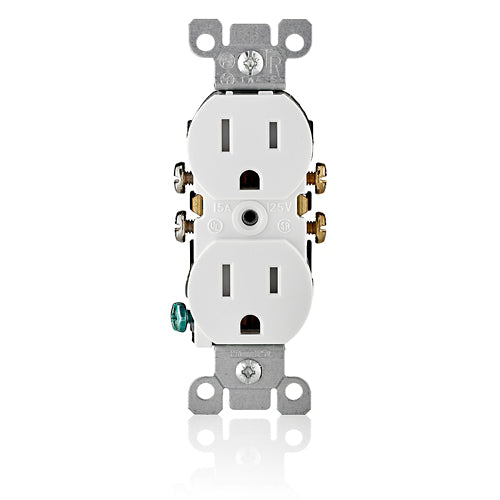 Leviton 15 Amp Tamper-Resistant Duplex Outlet/Receptacle Grounding White