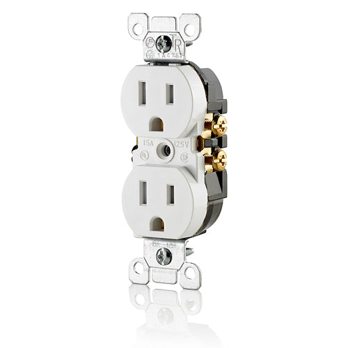 Leviton 15 Amp Tamper-Resistant Duplex Outlet/Receptacle Grounding White