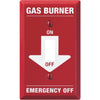 Amerelle PRO 1-Gang Red Stamped Steel Emergency Gas Burner Toggle Switch Wall Plate