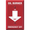 Amerelle PRO 1-Gang Red Stamped Steel Emergency Oil Burner Toggle Switch Wall Plate