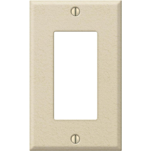 Amerelle PRO 1-Gang Stamped Steel Rocker Decorator Wall Plate, Ivory Wrinkle