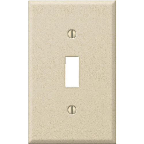 Amerelle PRO 1-Gang Stamped Steel Toggle Switch Wall Plate, Ivory Wrinkle
