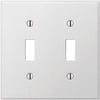 Amerelle PRO 2-Gang Stamped Steel Toggle Switch Wall Plate, Smooth White