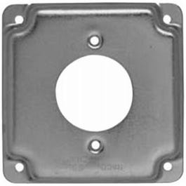 Outlet Box Cover, Square, Twist-Lock Receptacle, 4-In.