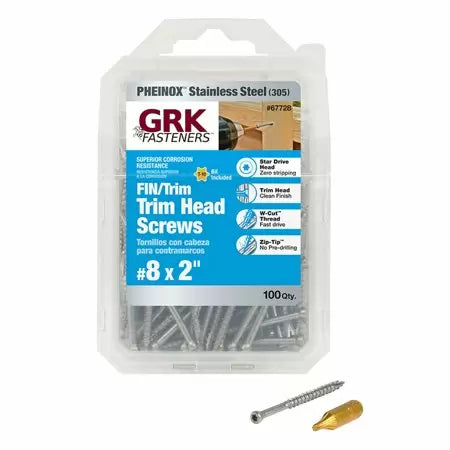 GRK Fasteners  Pheinox FIN/TRIM Finishing Trim Head Screw, #8 x 2