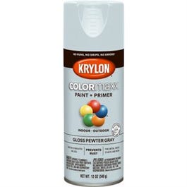 COLORmaxx Spray Paint + Primer, Gloss Pewter Gray, 12-oz.