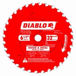 Circular Saw Blade, Wood & Metal, 6-1/2 x 32T