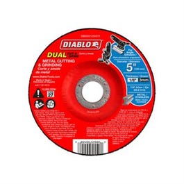 Dual Metal Cutting & Grinding Discs, Type 27, 5 x 1/8 x 7/8-In.