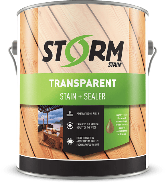 Storm System Stain’s Transparent Stain + Sealer 1 Gallon, Teak