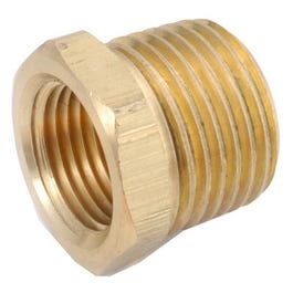 Pipe Fitting, Brass Hex Bushing, Lead Free, 1/2 x 1/4-In.