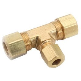 Pipe Fitting, Elbow, 90-Degree, Lead-Free Brass, 1/4 Compression x