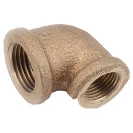 Brass Threaded Reducing Elbow, 90-Degree, Lead-Free, 3/8 x 1/4-In.