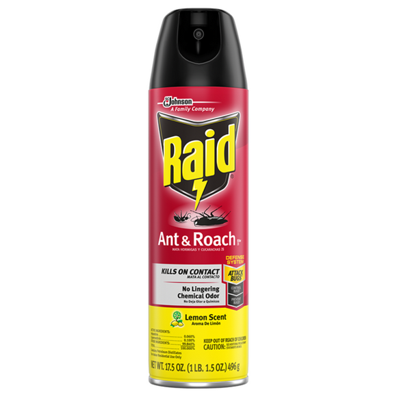 Raid® Ant & Roach Killer 26 Lemon Scent (17.5 oz. Aerosol)