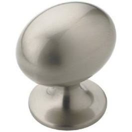 1-1/4-Inch Nickel Oval Cabinet Knob