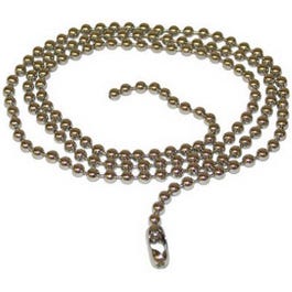 Beaded Chain With Connector, Nickel-Plated Steel, 3-In.